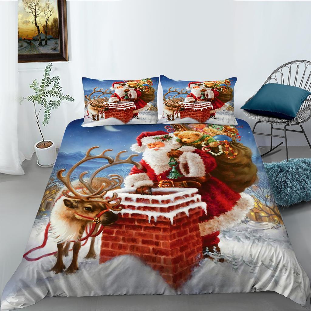 Christmas Bedding Set Christmas Luxury Duvet and Pillow Case 2 Pieces/3 Pieces AU240 * 270 Extra Large Home Bedding Set