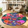 Animal Crossing Personalized Round Rug Support Custom Name, Soft Home Decor Mat