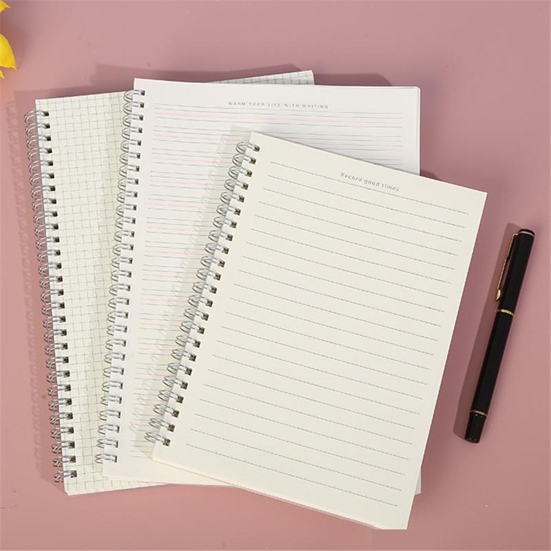 A5/B5/A4 Spiral Coil Notebook Horizontal Grid Blank Notepad Frosted Student Diary Sketchbook School Supplies Stationery