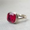 Cushion Cut Pink Tourmaling Gemstone 925 Sterling Silver Ring, Handmade Artisan Ring