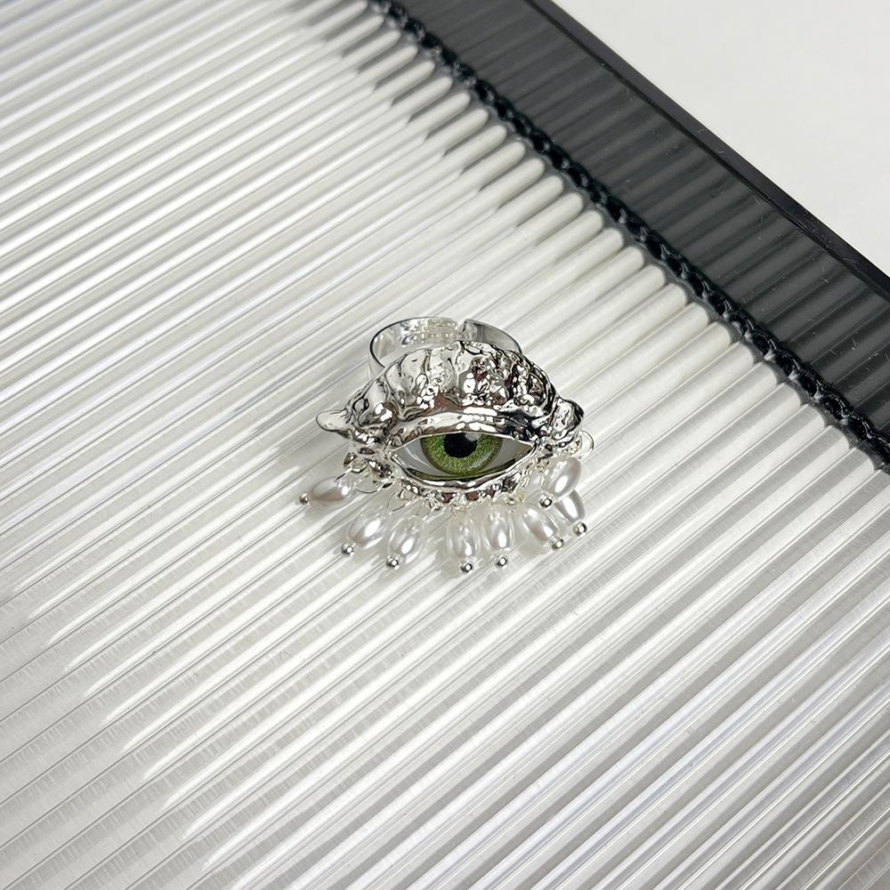 Gold Eye Ring for Women Retro Personality Exaggerated Trend Ring for Women Party Elegant Jewelry Accessories