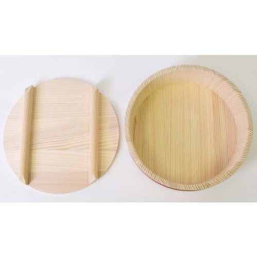 Kiso Kogei Hand-rolled Sushi Set (with Lid), Made In Japan, Wooden with Resin Ribbons, 26.8cm, Holds 2.5 Cups