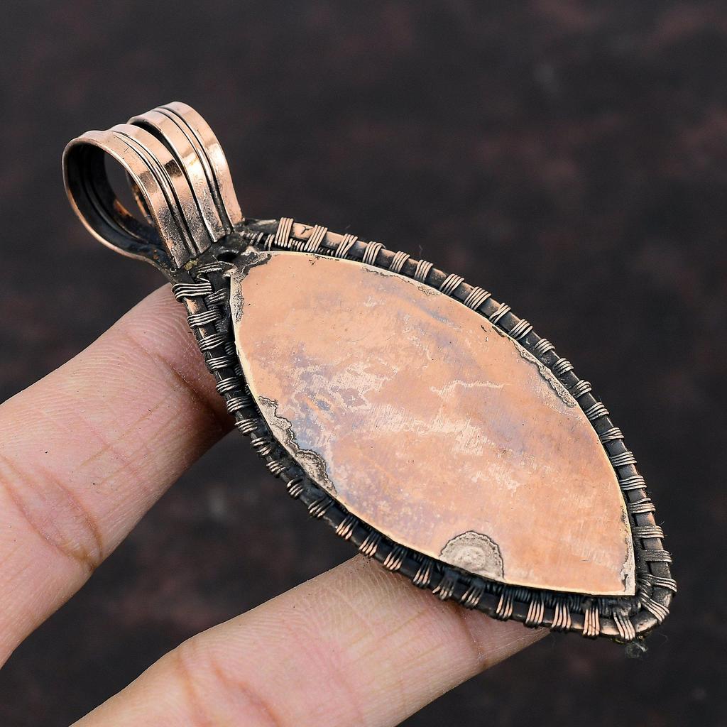 Sodalite Gemstone Pendant Copper Wire Wrapped Pendant Mahogany Obsidian And Blue Sunstone Pendant Handmade Copper Jewelry Pendant For Women