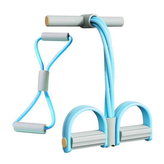 6-Tube Pedal Ankle Puller Figure 8 Resistance Band Elastic Yoga Sit-up Pull Rope with Handle Men Women Pedal Tensioner Exerciser Workout Equipment