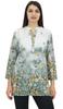 Phagun Women's White Floral Digital Printed Long Sleeve Tunic Casual Top -