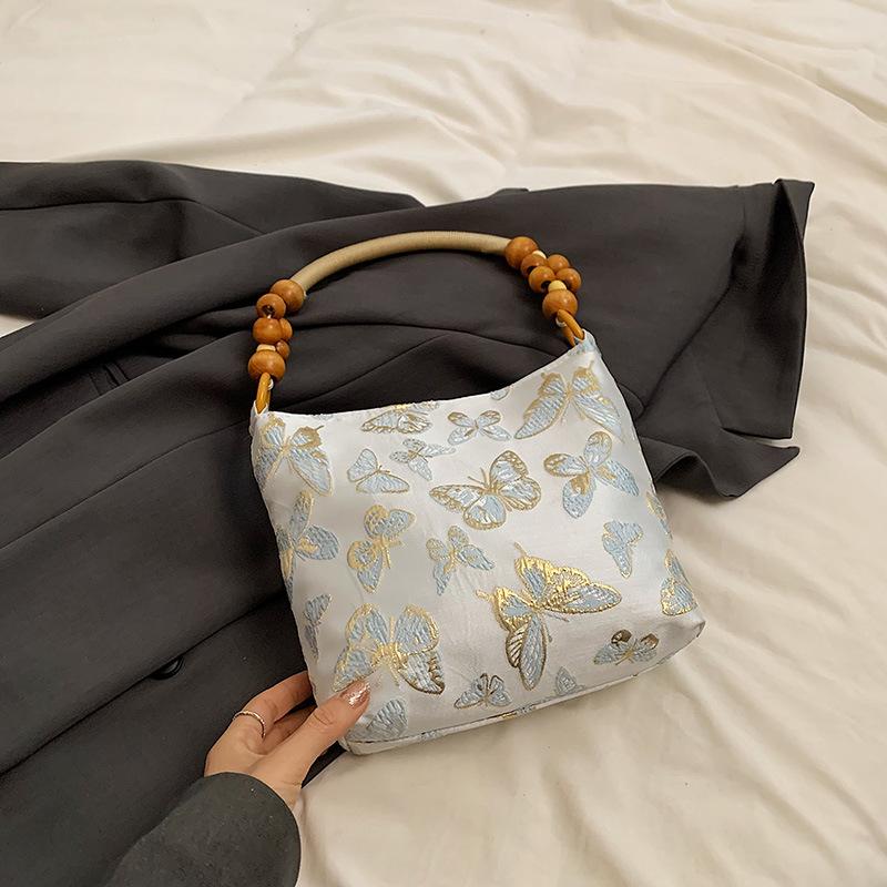 Underarm Bag Tote Bag Women's 2025 New Literary Embroidery Shoulder Bag