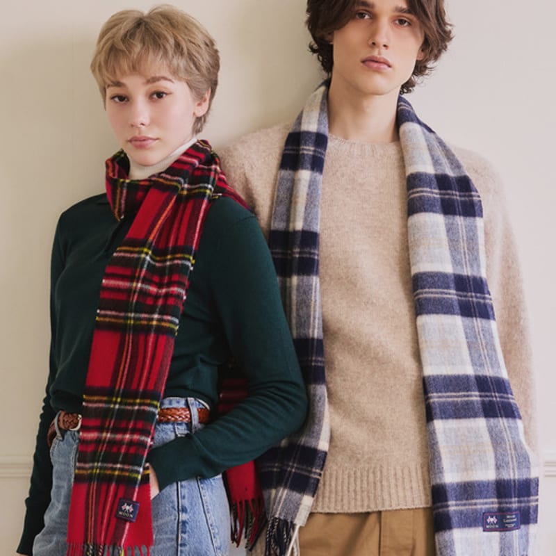 ABRAHAM MOON Шарф из мериносовой шерсти 25 см - Полузеленый серебристый