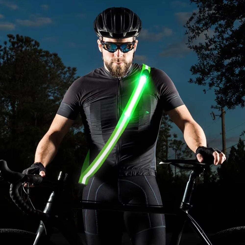 High Visibility LED Safety Belt USB Rechargeable Reflective Cycling Gear Outdoor Hiking