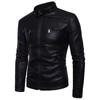 2025 Fashion New Casual Standing Collar Motorcycle Leather Coat Jacket Fashion Men's Leather Coat