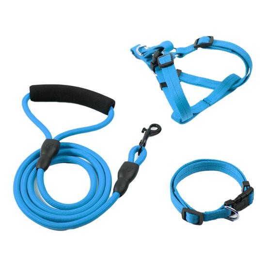 Поводок для собаки с мягкой ручкой, альпинистская нейлоновая веревка, поводок с ошейником-шлейкой, прочный поводок для собаки 4 фута для прогулок на свежем воздухе, дрессировки