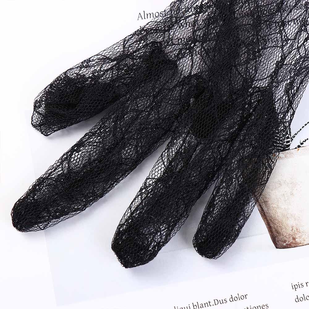 Dress Accessories Banquet Dinner Dress Short Thin Mittens Bridal Mesh Gloves Lace Gloves Wedding