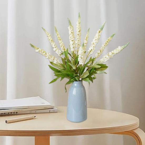 Искусственная лаванда с одним стеблем, легкий уход, не выцветающая цветочная композиция из искусственного шелка, цветок для домашнего свадебного украшения