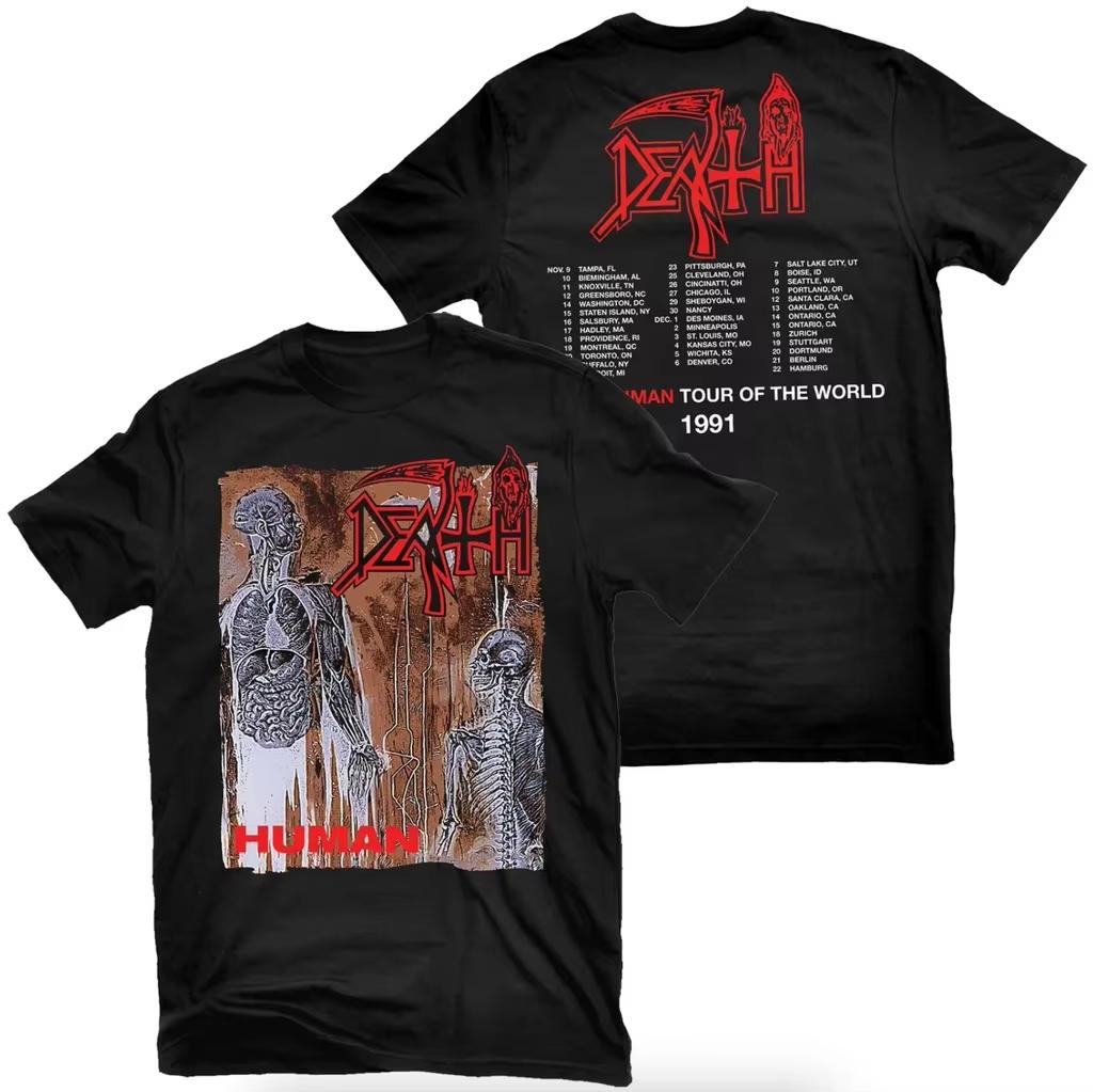 Смешная футболка с принтом Death Metal для мужчин и женщин, летняя хлопковая футболка с логотипом группы, короткий рукав, женская одежда