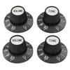 Musiclily Pro Top Hat Knob Set, Imperial, 2V2T, Sombrero Knobs for Electric Guitar/Bass Amplifiers, Black