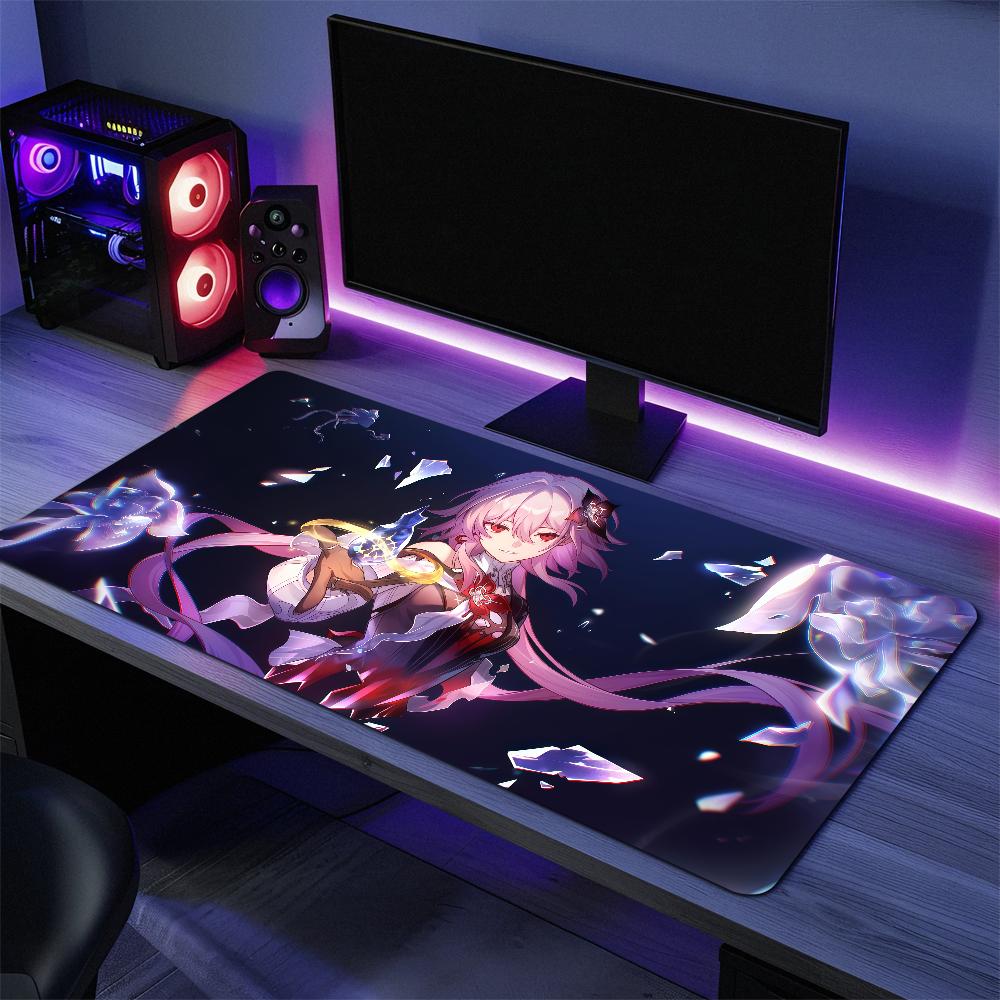 Игровой коврик для мыши Honkai Star Rail Evernight, большой коврик для стола, клавиатура, эргономичный, офисный, резиновый, нескользящий для ПК, не обтрепывающийся, домашний, на заказ