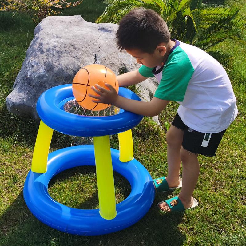 Childrens Inflatable Floating BasketBall Hoop Toss Kids Swimming Pool Toy