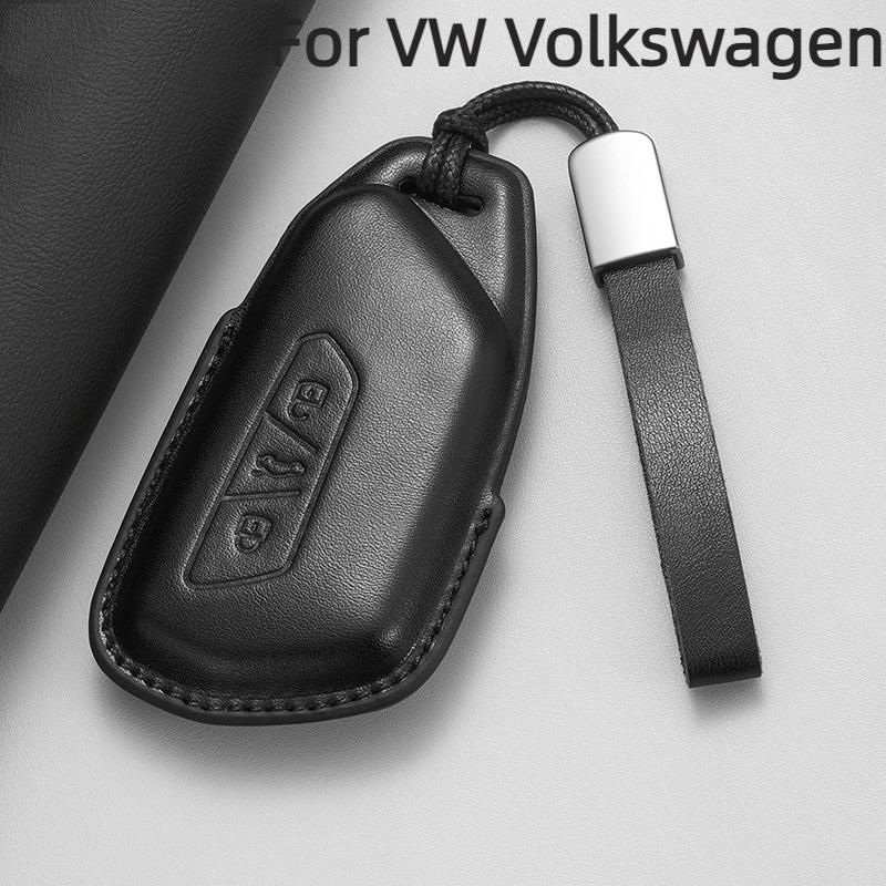 Кожаный Чехол-Держатель Брелок для Автомобильного Ключа Для VW Volkswagen Golf 8 MK8 GTI GTD R ID3 ID4 2020 Аксессуары для Защиты Брелка