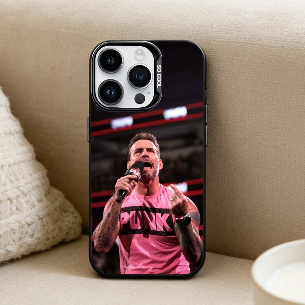 BOXER CM P-Punk Phone Case For iPhone 16,15,14,13,12,17,Pro,MAX Black Matte Shockproof Cover