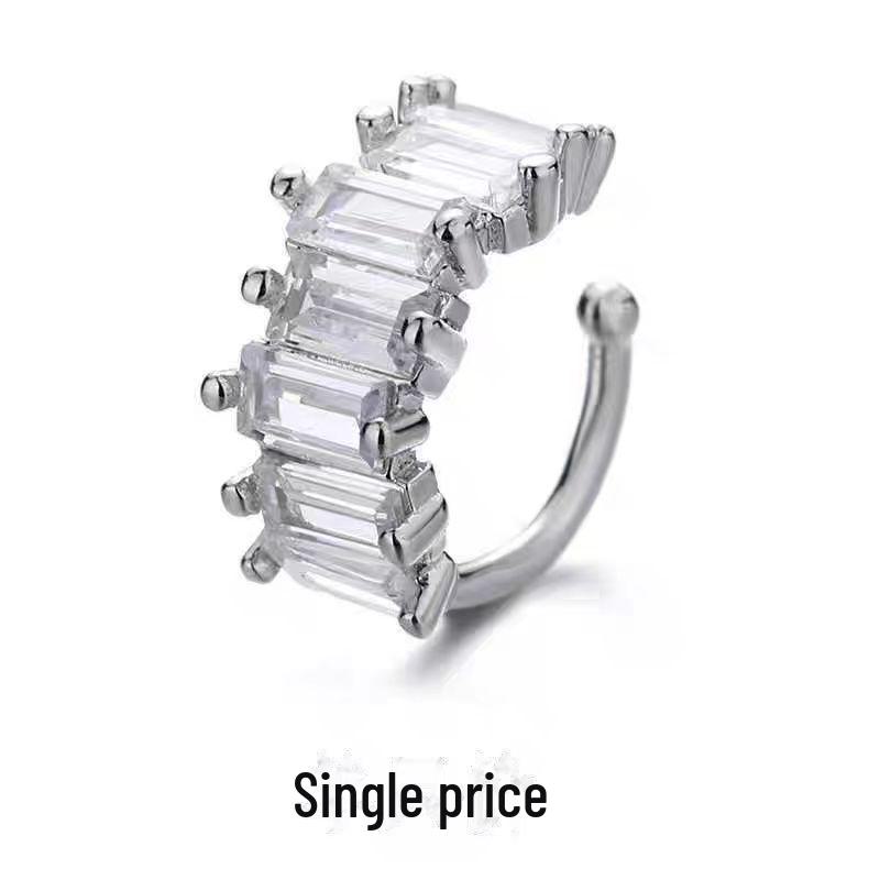 Elegant Zircon Ear Cuff: Luxurious, Shiny Non-Pierced Earring with Unique Design and Chic Personality