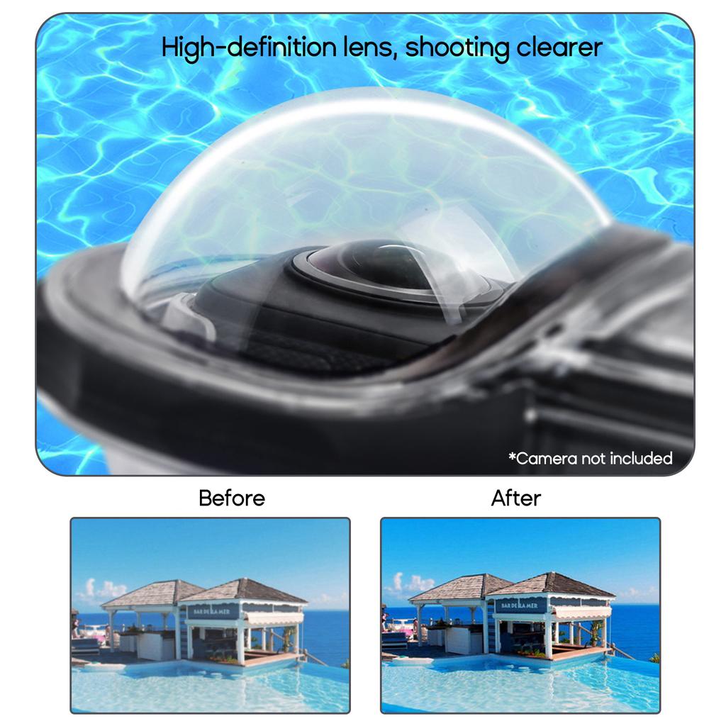 40m Waterproof PC Case Underwater Housing Diving Shells Protective Cover for 360 X3 Action Camera Replacement Accessory