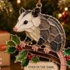 Decorative Ornaments for Fireplace Faux Stained Glass Christmas Ornaments, 2D Hummingbird Dachshund Highland Cow Festive Bedroom Hanging Decoration