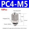 10Pcs Male Thread Air Tube Connector M3 M4 M5 M6 Pneumatic Pipe Connector Quick Fitting Fast Joint