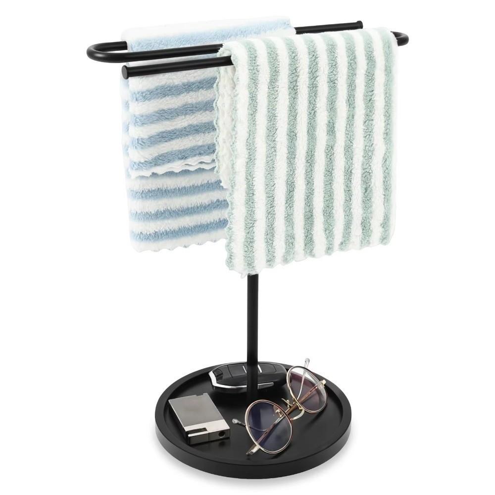 Weighted Base Metal Towel Holder Non-Slip Standing Towel Rack Towels S-Shape Towel Stand  Bathroom