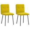 VidaXL Dining Chairs Set of 2 Yellow Velvet, Chair, Living Room Chair, Accent Chair, Kitchen Chair, Dining Room Seat 4101316
