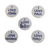 The Beatles I Love Badge (Pack of 5)