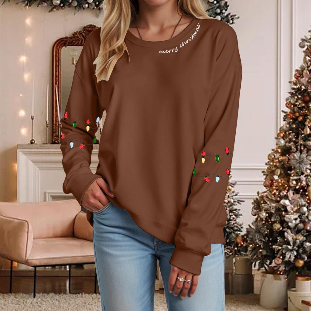 Ladies' Loose Comfortable Casual Fashionable Christmas Printed Sweatshirt Top