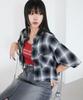 WEGO Шорты в клетку с коротким рукавом летний размер черный рубашка, топ, одежда, подарок, уличная одежда, женский, F,