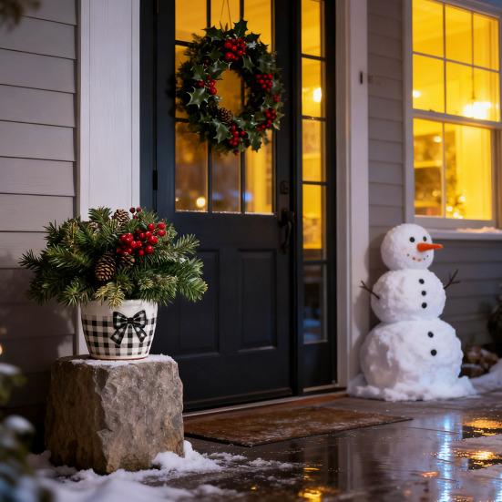 18-дюймовый светящийся искусственный рождественский наполнитель для урны, предварительно освещенная рождественская сосна с шишками, красными ягодами, маленькая рождественская елка со штативом-подставкой