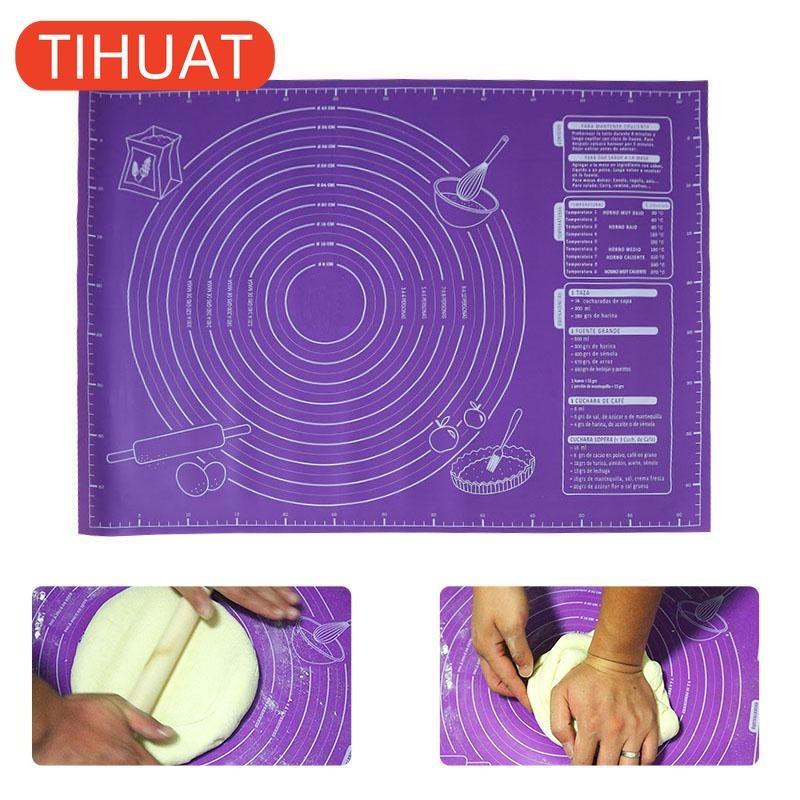 Кулинарный силиконовый коврик 45x60см для раскатывания теста