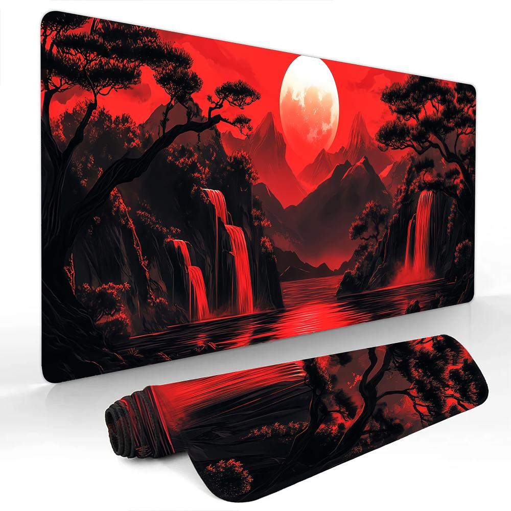 Stunning red sunset scenery Mouse Pad Gaming mats NonSlip Desk Mat mouse carpet with Stitched Edge HD printing Office mat