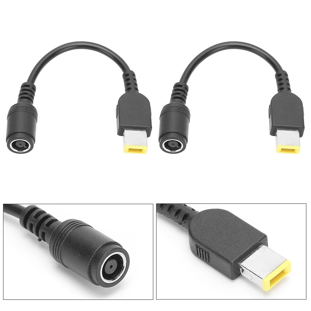 2Pcs Power Converter Cable Adapter 5.5x2.1mm Round to 7.9x5.5mm Square for Lenovo ThinkPad X1/X240/G405