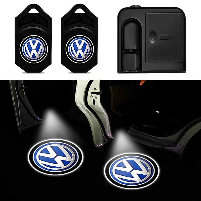 1/2Pcs Car Door Emblem LED Light Welcome Lamp Wireless Laser Projector For VW Passat Polo Tiguan Touran Golf Jetta accessoriesKD4