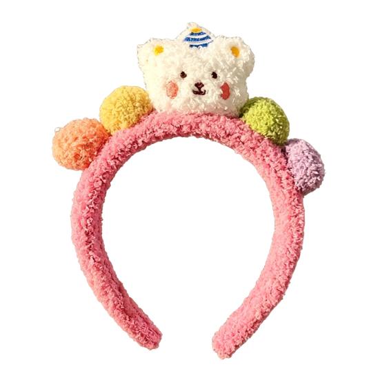 Colorful Lamb Headband Anti-Slip Soft Plush Face Washing Hair Pin Cartoon Bear Decor Makeup Hair Hoop