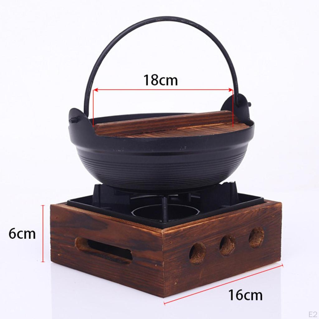 Японская кастрюля для тушения сукияки на 1-2 персоны, походная чугунная кастрюля, подвесная для пикника, кухонная утварь