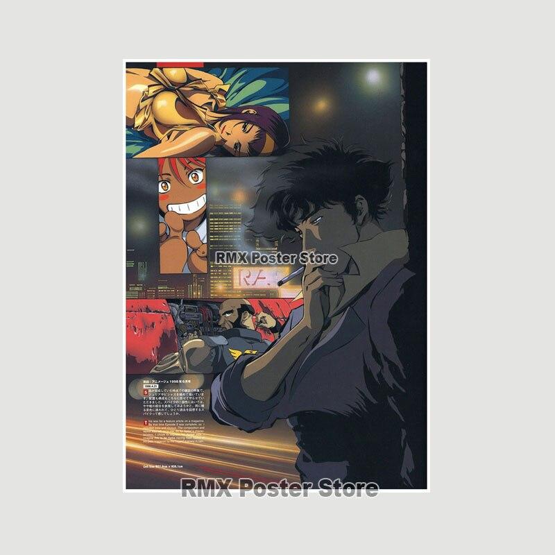 Ковбой Бибоп плакаты белая бумага аниме фигурки принты живопись фотографии гостиная бар украшения домашний декор манга наклейки на стену