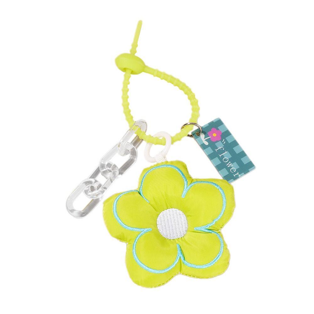 Cloth Flower Bag Pendant Acrylic Chain Floral Lanyard Creative Fresh Backpack Decoration  Children