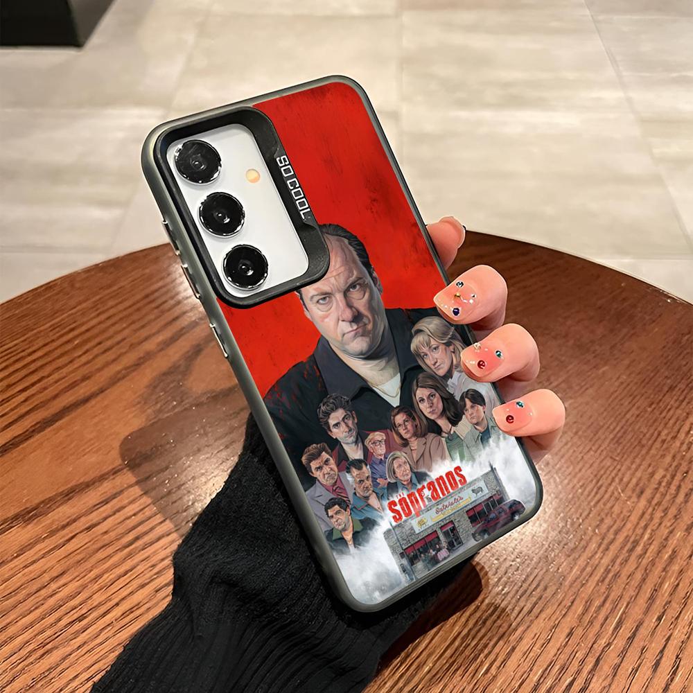 America TV The Sopranos Phone Case For Samsung Galaxy S24 S23 S22 S21 S20 Note20 Ultra Plus Fe colored silver Cover