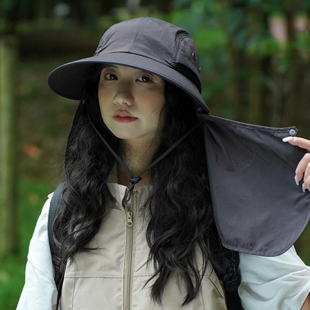 Breathable Fishing Hat Waterproof Full Face Coverage Hat Professional Neck Flap Sun Hat  Summer