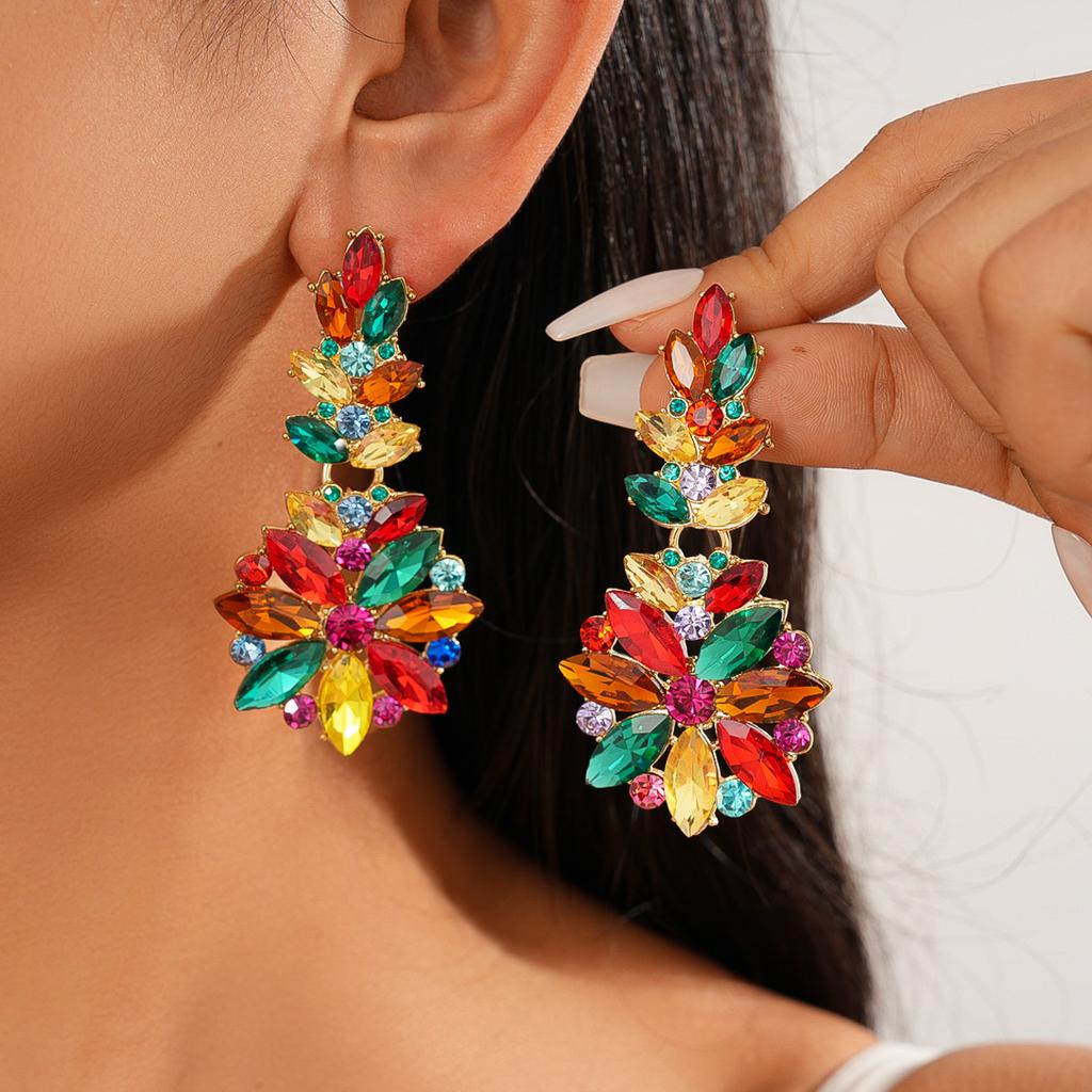 Серьги-гвоздики с лепестком цветка из стекла, окрашенные серебряной иглой, нишевая мода, серьги в придворном стиле