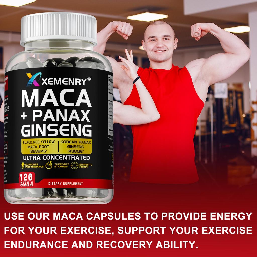 Maca root capsules contain Korean ginseng extract, provide immune support, and are gentle and easily absorbed.