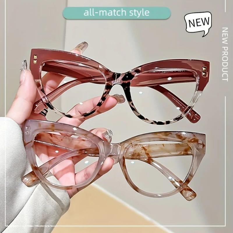 Retro Fashion Anti-blue Light Cat Eye Reading Glasses Unisex Trendy Oversized Presbyopic Eyeglasses