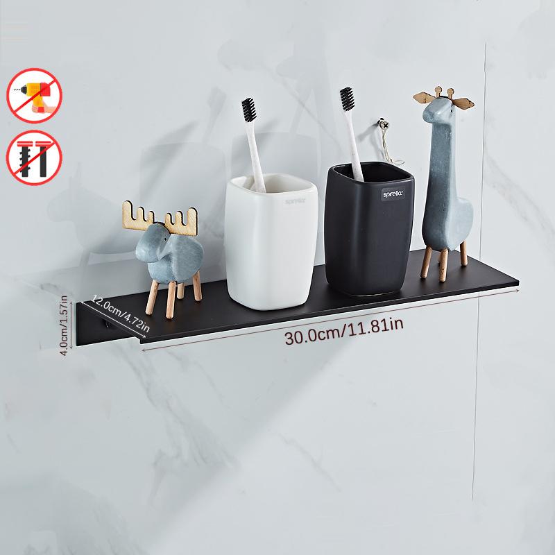 Аксессуары для ванной комнаты Space Aluminum Black Полки для ванной комнаты Кухонная настенная полка для душа Стеллаж для хранения 30-50 см Органайзер для гостиной