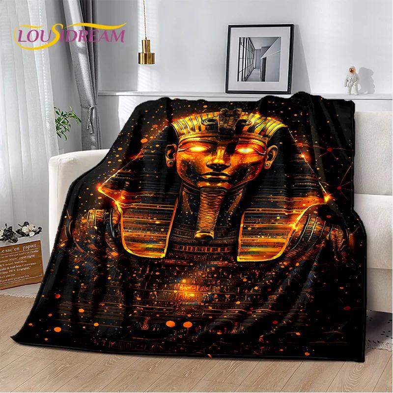 2025 Ancient Egypt Death Anubis Pharaoh Horus Mythology Soft Blanket,Soft Throw Blanket for Home Bedroom Bed Sofa Cover Child