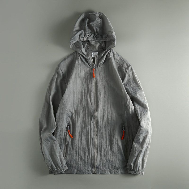 [Laser Perforation] Hooded Jacket Men's Export Tail Single Cattle Goods Summer Thin Wind Shield Men's Sun Protection Clothing Fashion