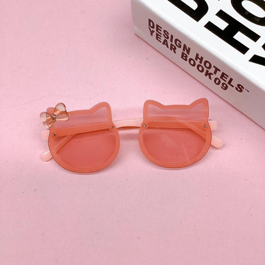 Модные детские солнцезащитные очки с бантом, милые детские солнцезащитные очки в форме кошки, модные солнцезащитные очки для девочек