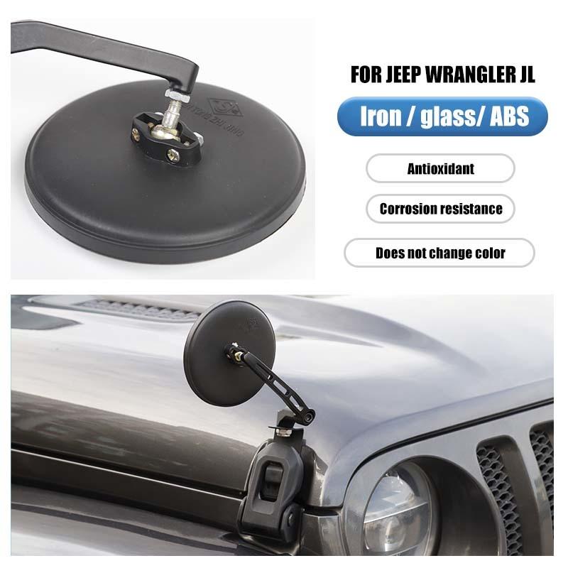  Петля двигателя, пряжка, зеркало заднего вида для Jeep Wrangler JL для JT Gladiator 2018-2023, аксессуары для стайлинга автомобилей